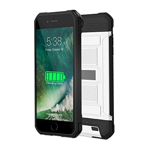 Indmird 3000mAh Dust-Proof Shockproof Charger Case, for iPhone6/6s/7/8 Battery Case,for Riding/Climbing/Hiking (White for iPhone 6/6s/7/8)