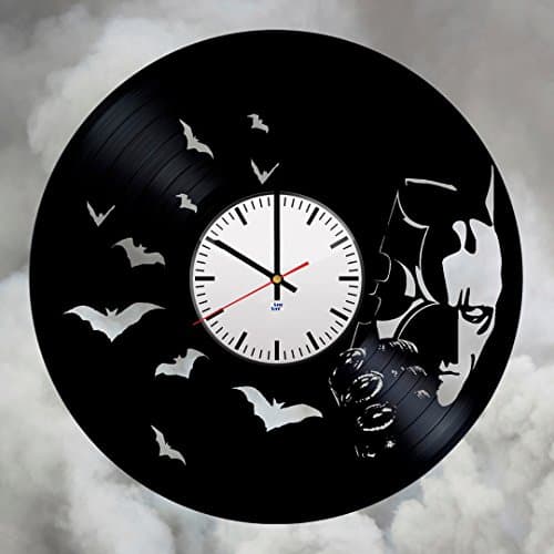 Modern Vinyl Record Wall Clock With Batman Items Design - Unique Living Room or Bedroom Wall Decor - Original Gift Idea For Boys and Girls - Exclusive Comics Fan Art