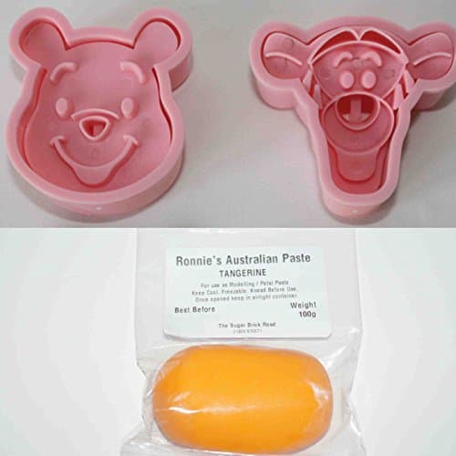 Winnie & Tigger Plunger Cutter Set, 2 Plunger Cutters and 3 Modelling Pastes (Plungers + Orange)