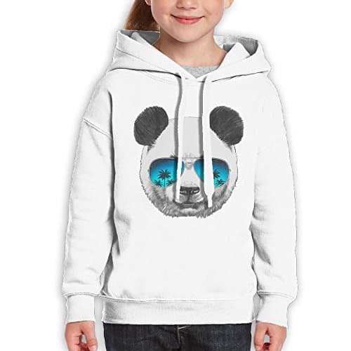 Boys&girls Panda-with-sunglasses Pullover Drawstring Hoodie