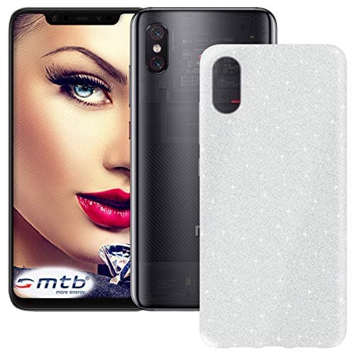 mtb more energy® Case Shine for Xiaomi Mi 8 Pro (6.21'') | Silver | Glitter effect | flexible | Silicone TPU Cover Bag