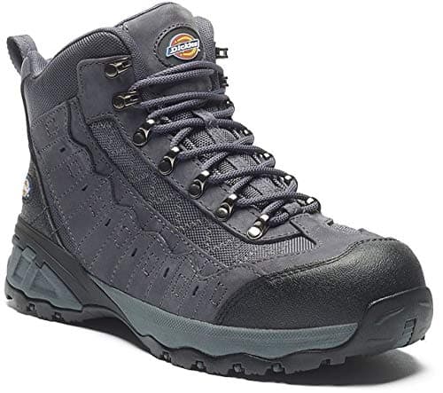 Dickies Mens Gironde Safety Work Boots Composite Toe-Cap Non-Metallic Anti-Penetration Midsole Metal Free Water Resistant Upper Breathable Mesh Lining Lightweight Nubuck Leather (UK 11.5, Grey)