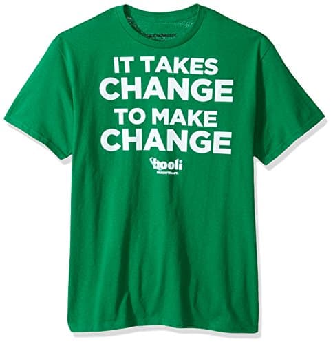 Silicon Valley Men's Hooli Quote It Takes Change Graphic Tee, Kelly, X-Large
