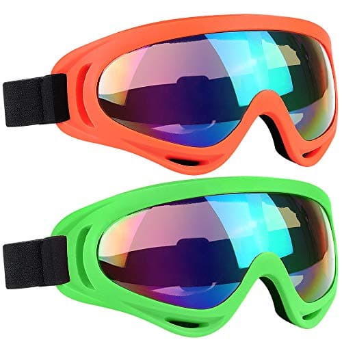 ELECOOL Ski Goggles 2 Packs with Wind Dust UV 400 Protection for Teens Kids Adults