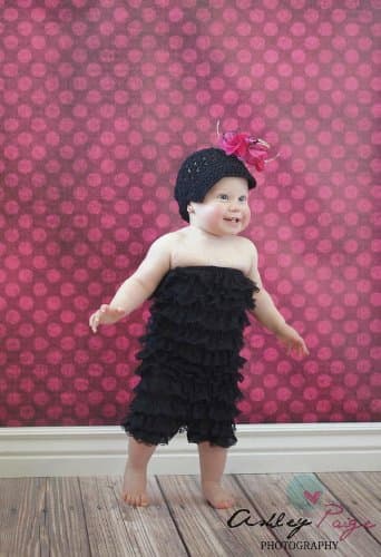 Swanky Prints 3D-RBGF-0F0E 5' x 5' Rustic Pink Polka Dots Vinyl Photography Backdrop