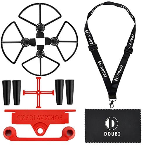 DOUBI Drone Accessories Kit for DJI SPARK - Includes DJI Spark Propeller Guards, Landing Gear Leg Height Extender Stabilizers, Remote Controller Joystick Protector