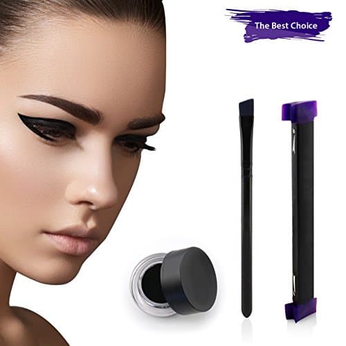 Eyeliner Stamp Kit – Latest Tool For Easy Cat Eyes & Winged Eyeliner – Includes Wing Stamp, Angled Brush & Eyeliner Ink (M - 0.55 inch)