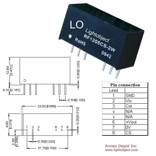 1212CS DC-DC 12V (2Watt) Isolated Power Module. Ideal for 12V System