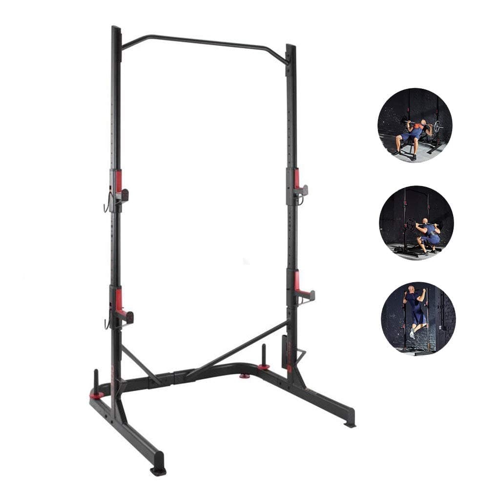 Dip Stands Squat Rack Bench Press Stool Weight Lifting Station Rack Strength Training Fitness Equipment Home Pull-ups Bar Horizontal Bar (Color : Black, Size : 116 * 112 * 212cm)