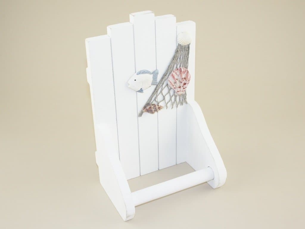 White Wooden Toilet Roll Holder