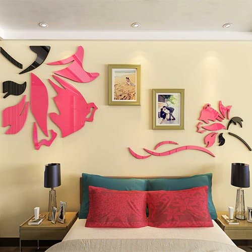 Loterong Background _ Can Remove Background Wall Stickers Tasteless Creative Decorative Aquarium Goldfish Living Room,Golden