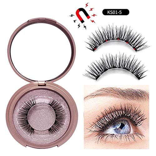 Yeldou False Eyelash Set, Magnetic False Eyelashes, Magnetic Eyeliner and Eyelash Tweezers, No Glue 5 Magnets Can Be Reused,Natural Soft Eyelash Extension