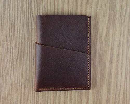 Full Grain Leather Wrap Wallet | Front Pocket Wallet | Business Card Holder | Kodiak | Three Pockets | Slim | Handmade | Made in the USA