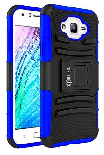 Samsung Galaxy J7 Case Cover - ILLUSIA Tough Rugged Dual Layer Protective Case with Kickstand for Samsung Galaxy J7 (2016),(Armor Blue)