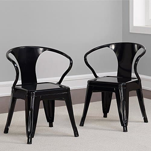 Kids Tabouret Stacking Chairs (Set of 2) Black