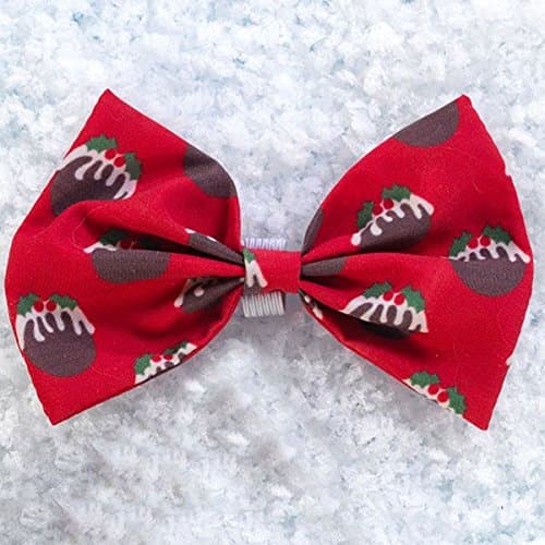Festive Bow Tie for Dogs Christmas (Red Pudding)