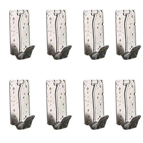 8 Pack of Self Adhesive Hooks, Hat Towel Robe Coat Stick-up Stainless Steel Hanger for Kitchen Bathrooms Lavatory Closets, Water and Rust Proof.