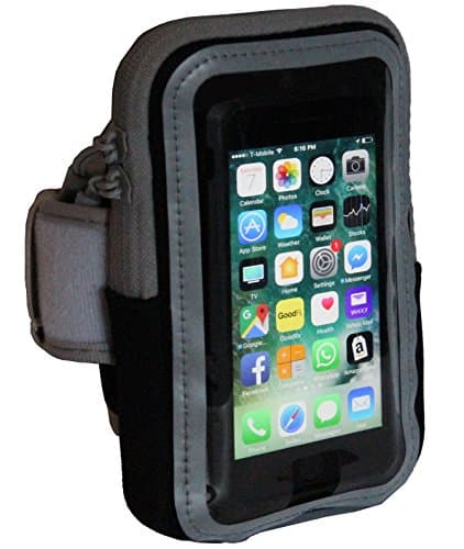 i2 Gear Armband for Running Compatible with iPhone 11, 11 Pro, XR, XS, 8, 7, 6, Galaxy S10, S10e, S9, S8, S7 - Workout Phone Holder with Zipper Pouch Fits Phone Cases (14 Inches)