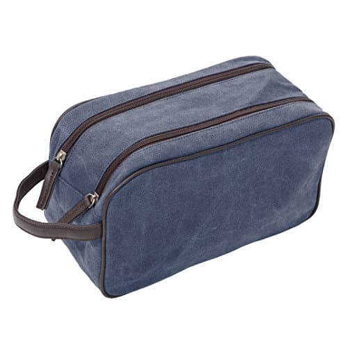 Occasionally Made 11" x 4" x 6.5" Denim Washed Canvas Dopp Kit, Blue