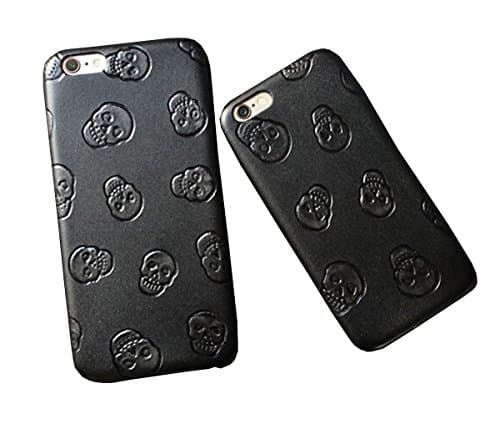 Ecarer iPhone Case for iPhone 6/iPhone 6s 4.7" Full Cover Ultra Thin Slim Matte Back Soft PP Skull Punk Style Case Cover Rock&Roll Glass Screen Protector included (Black)