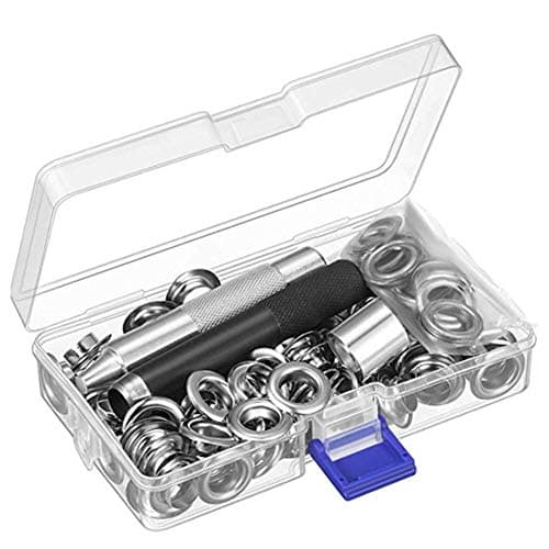 sycamorie Grommet Tool Ki- Grommet Setting Tool 100 Sets Grommets Eyelets With Storage Box (1/2 Inch Inside Diameter)