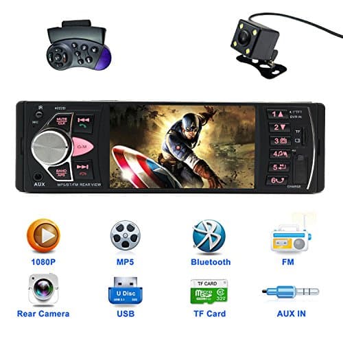 CARED 4.1 Inch Car stereo MP5 player/universal Single Din with bluetooth Car Headunit radio audio receiver /Rear View Camera/MP3/USB/SD/AUX in/DVR input/wireless Remote