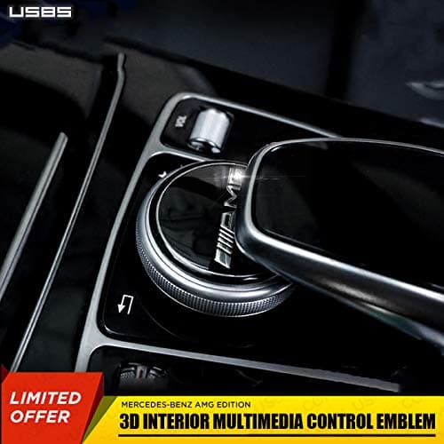 US85 Direct New Mercedes-Benz C-Class E-Class GLC GLE GLS S-Class Interior Multimedia Control Emblem Decal Badge Decoration Logo Gift (Black AMG)
