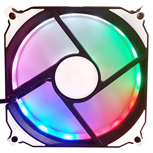 ABATAP 120 mm Standard Case Fan Ultra Quiet Computer Cooling Fan With Removable bracket and Silicone pad 4 colors & RGB (2 PACK, Rainbow)