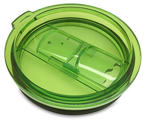 Green Replacement Lid with Slider Closure for Yeti Rambler, Ozark Trail Tumblers - Works Perfect with Straws (Lid only, Tumbler not included)