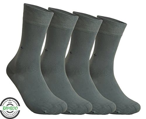 Men's Bamboo 4 Pair Socks - Soft Touch, Scented, Seamless, Antibacterial Organic Bamboo Fiber