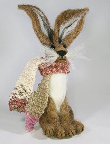 Brown Hare Needle Felting Kit - For beginners/improvers By Lincolnshire Fenn Crafts (scarf models own)