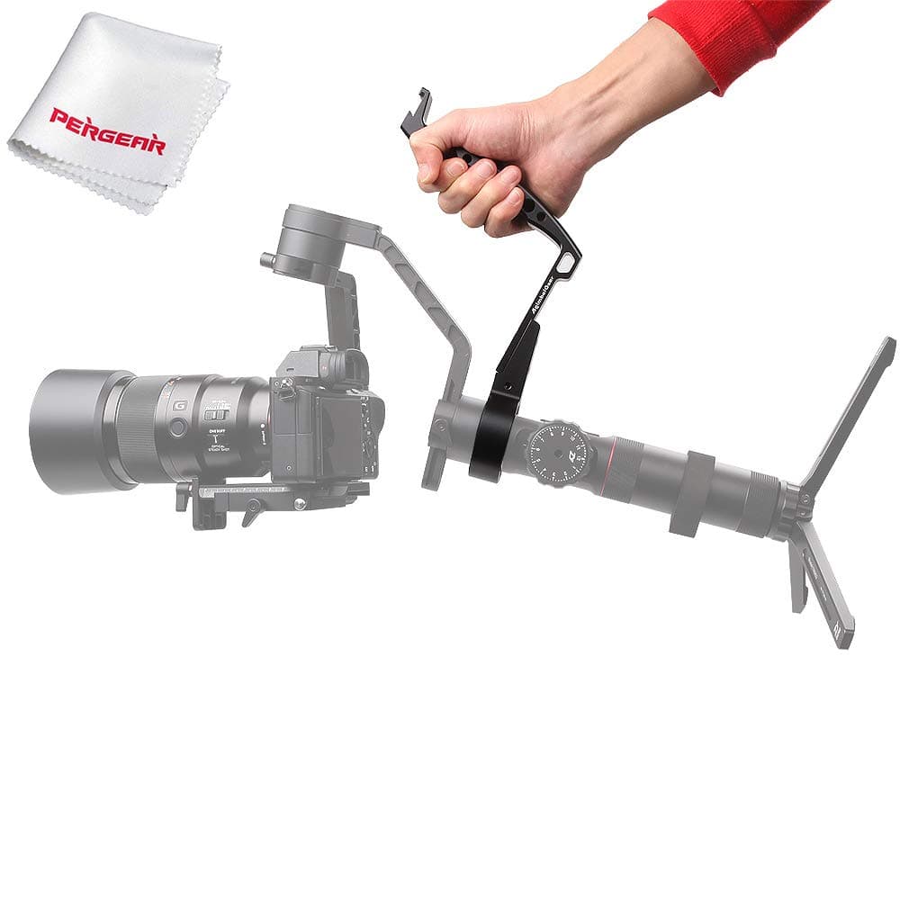 AgimbalGear DH10 Aluminium Versatile Underslung Handheld Grip for Ronin S Zhiyun Crane 2 Crane Plus 3-Axis Stabilized Handheld Gimbal with PERGEAR Cleaning Cloth