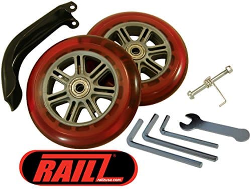 Razor & RAILZ Scooter Replacement Wheels Set & Brake Kit, Ultra Smooth Bearings, Easy Installation (125mm)