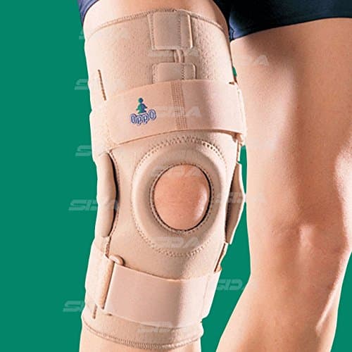 SDA HINGED KNEE SUPPORT Medical Pre / Post Surgery Stabiliser with STAYS by OPPO – Cruciate Ligament Sprain - Adjustable Compression VELCRO STRAPS - Patellar Subluxation / Moderate Sprain / Strain / Patella Dislocation / Medial – Lateral Pain / Tendinitis / Arthritis Wrap Brace ACL – MCL - LCL