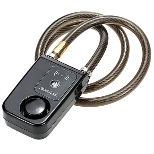 Bluetooth Lock Wire Rope Smart Lock Anti Theft Alarm Keyless Phone APP Control Waterproof ,110dB Alarm Bicycle Lock /Motorcycle/Gate Lock (Black)