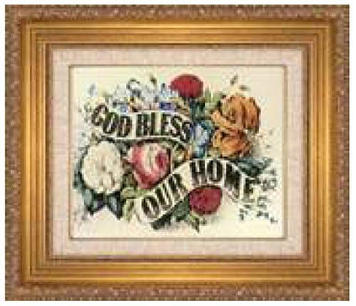 Dollhouse Miniature Framed "God Bless Our Home"