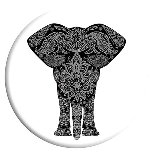 Cute Cell Phone Holders ,Multi-Function Expanding Stand Mounts For Smartphones And Tablets ,Floral Elephant Pattern Phone Stand Mounts -- (White)