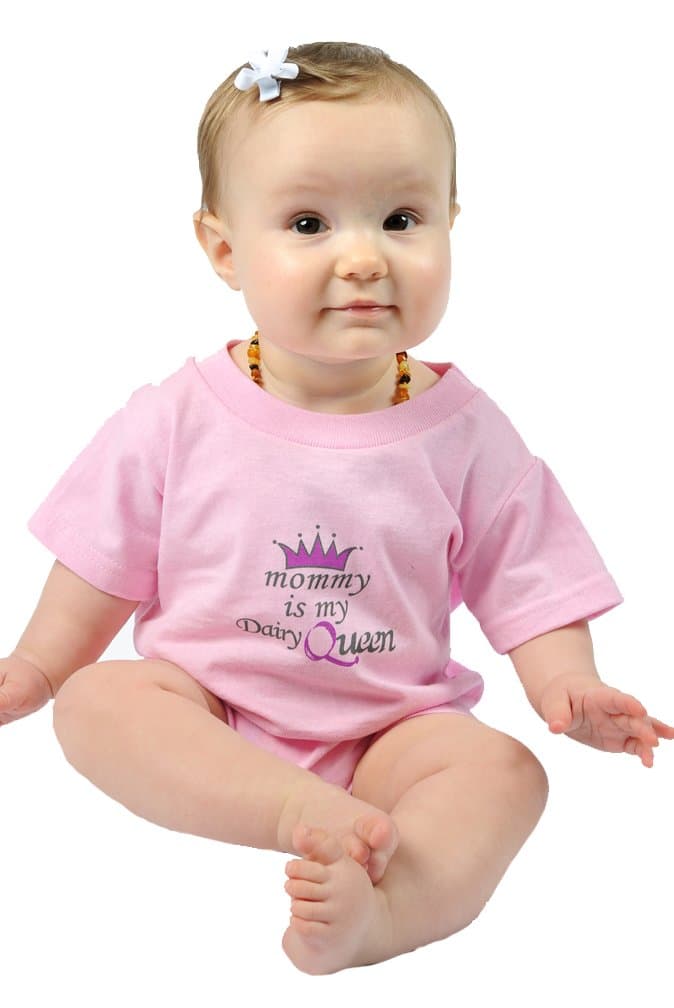 One Creative Mama Short Romper"Mommy is My Dairy Queen" - Pink - 24 Months