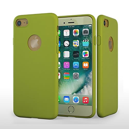Light green iPhone7 Waterproof iPhone Case- Minimalist, Slim Fit, Shock- Absorbing Smart Protection Case for Apple iPhone 7- Flexible Slide-Proof, Anti-Drop Silicone iphone 7 Cover