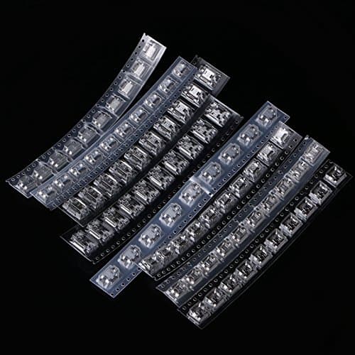 LALICORP 80 Pcs Micro USB Female Socket Jack 5Pin 8 Models Solder Mount SMD Connector L15 BRAND NEW