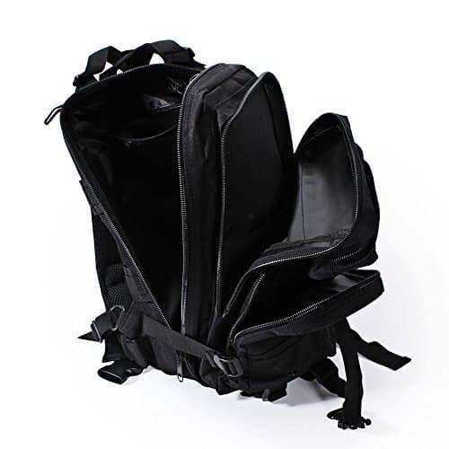 ST6 Military Tactical Backpack Large Army 3 Day Assault Pack Molle Bug Out Bag Backpacks Rucksacks for Outdoor Hiking Camping Trekking Hunting Black