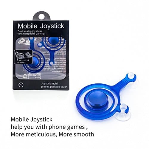 2017 New Hot Smart Phone Mobile Game Mini Joystick Mobile Dual Analog Joysticks Game Rocker Touch Screen Joypad Tablet Funny Game Controller for iphone iPad Samsung IOS Android Phone Tablet (Blue)