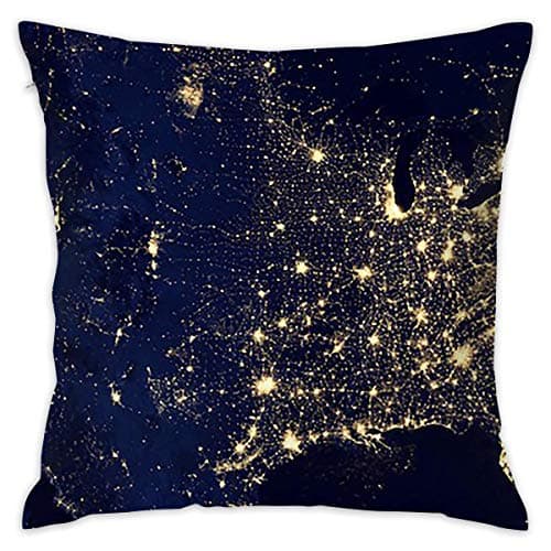 KJDFH Pillow Case,Us at Night from Space Home Decorative Throw Pillow Cases Cushion Pillowcase Cover 18 X 18 Inches for Living Room Bedroom Car