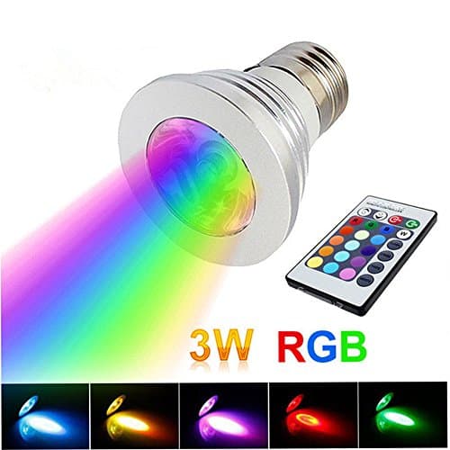 Jinda® E27 3W LED Spot Light Bulb Indoor 16 Color Changing RGB Dimmable With IR Remote Control Mood Ambiance Lighting for Home Decoration/Bar/Party/KTV(E27)