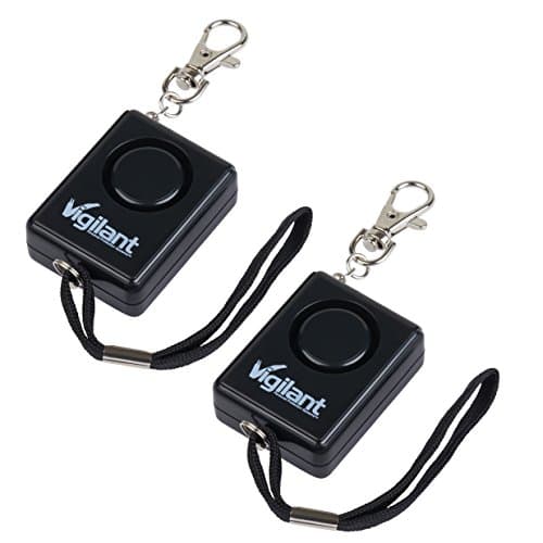 135dB Personal Alarm for Panic/Rape/Emergency Self Defense by Vigilant with Backpack/Keychain Key Ring Chain Clip and Help Cord Rip Cord Emergency Activation (PPS-42)