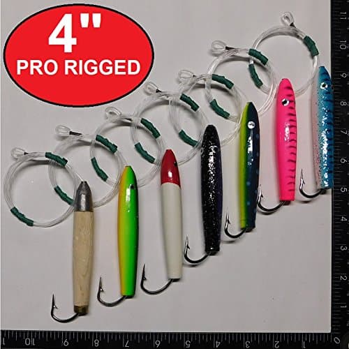4" Cedar Plug Pro Rigged Fish Tamer Lures - Trolling Tuna Marlin Wahoo 7 Colors (Blue)