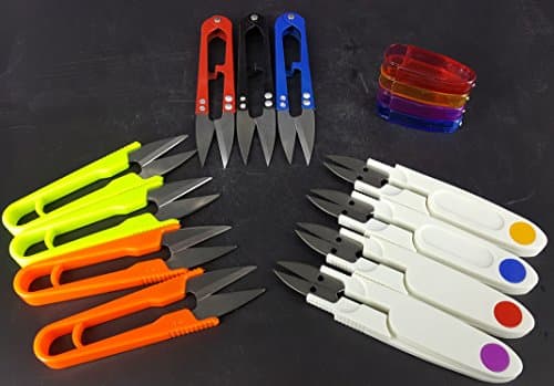 4 Inch Embroidery Thread Cutter,Craft Sewing Nipper Scissors,Thrum Yarn Clippers,Pack of 11,Random Color