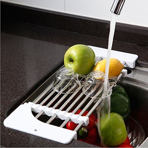 Above Edge Tension Sink Dish Rack with Chopping Board