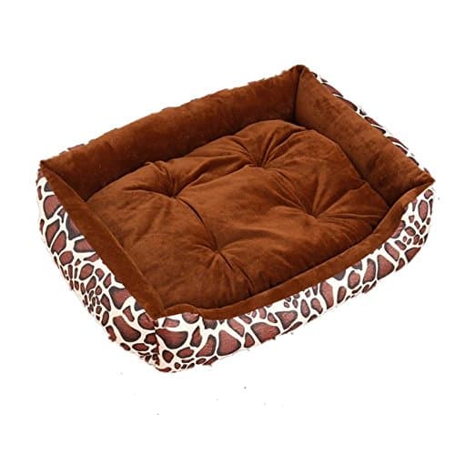 Harkokoro(TM)Cozy Big Size Solid Dogs Bed Kennel for Large Dog, Pet, Puppy, Easy to wash, Warm and Comfortable(L, Leopard)