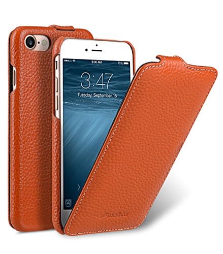 Melkco Premium Leather Case for Apple iPhone 7/8 - Jacka Type (Orange LC)